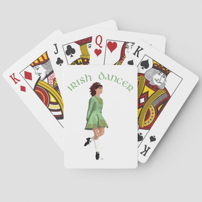 Baraja De Cartas Bailarina de Step Irlandés - Verde (Reverso)