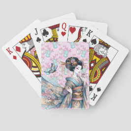 Baraja De Cartas Bailarina Geisha Asiática