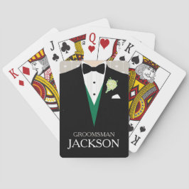 Baraja De Cartas Balas de juego personalizadas Groomsman tuxedo ver