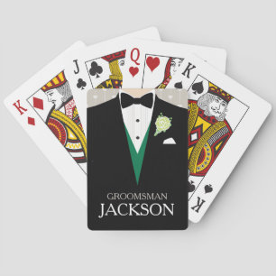 Baraja De Cartas Balas de juego personalizadas Groomsman tuxedo ver