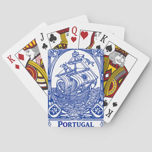 Baraja De Cartas Baldosa azul portuguesa (Reverso)