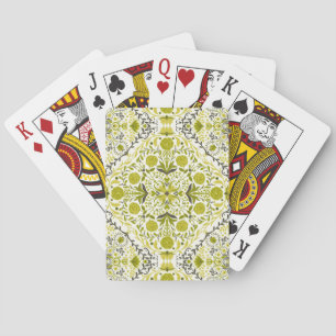 Baraja De Cartas Baldosas florales en verde