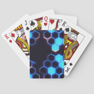 Baraja De Cartas Baldosas hexagonales mesmerizadoras de ciberpunk h