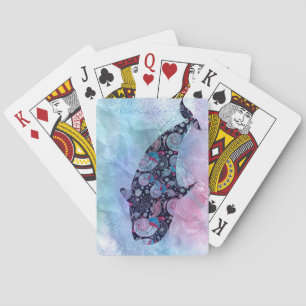 Baraja De Cartas Ballena de silueta ornamental