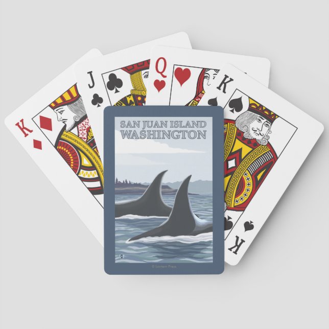 Baraja De Cartas Ballenas #1 - isla de San Juan, Washington de la (Reverso)