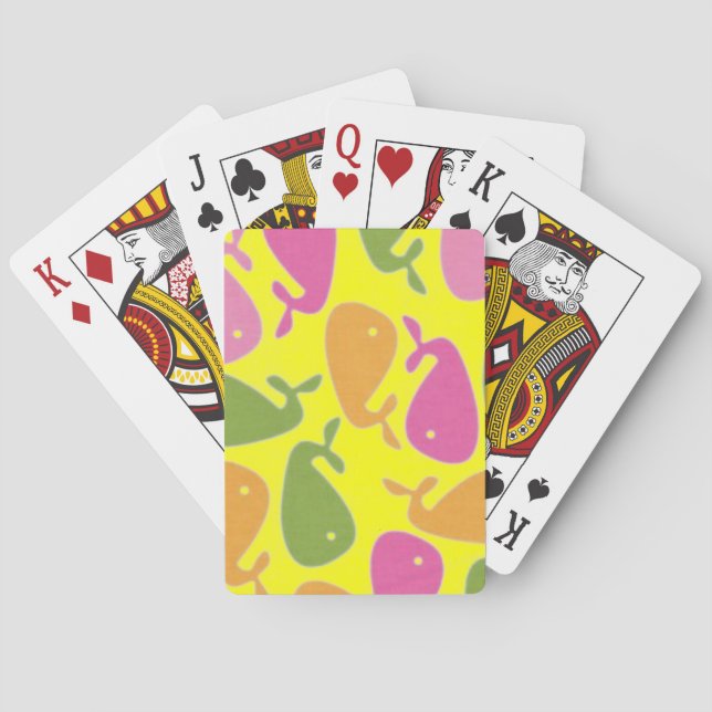 Baraja De Cartas ballenas de colores (Reverso)