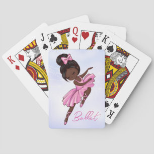 Baraja De Cartas Ballerina afroamericana rosa, ballet morado