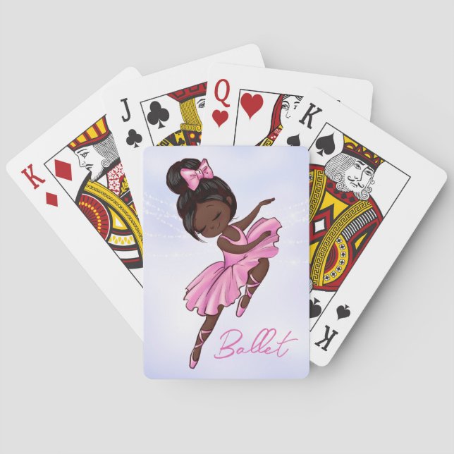 Baraja De Cartas Ballerina afroamericana rosa, ballet morado (Reverso)