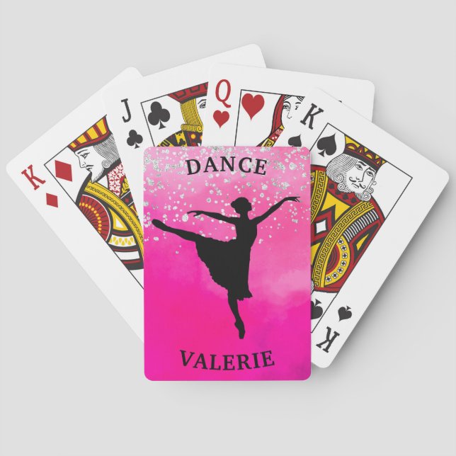 Baraja De Cartas Ballerina Dance Pink Ombre Sparkle (Reverso)