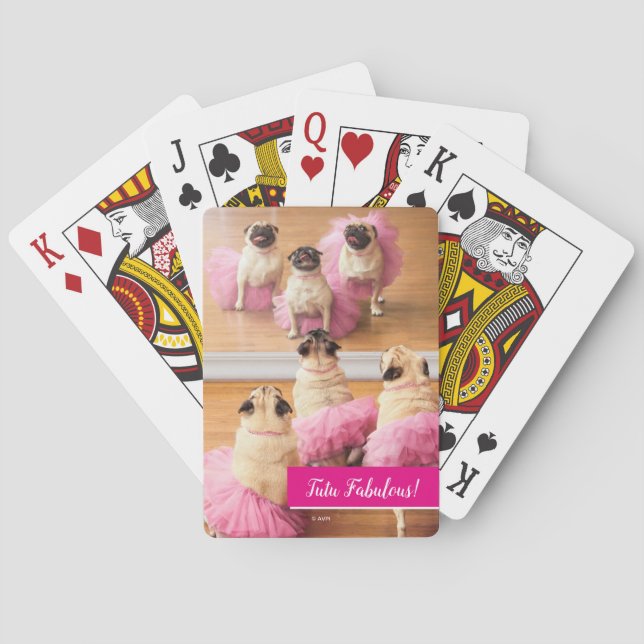 Baraja De Cartas Ballerina Pugs En Tutus (Reverso)