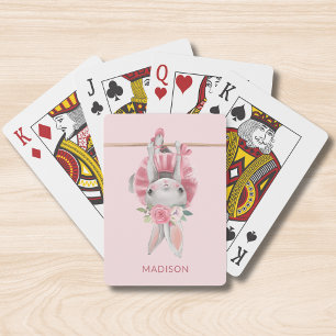 Baraja De Cartas Ballet de ballet rosa lindo - Bunny personalizado