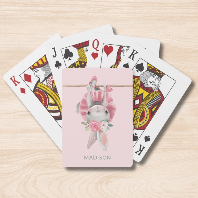 Baraja De Cartas Ballet de ballet rosa lindo - Bunny personalizado (Subido por el creador)