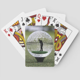 Baraja De Cartas Balneario De Golf De Vidrio Con Jugador De Golf En