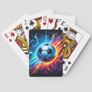 Baraja De Cartas Balón de fútbol eléctrico futurista relámpago
