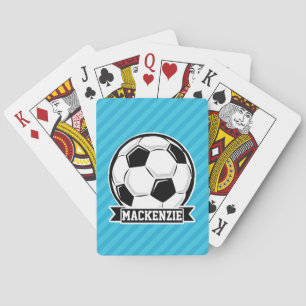 Baraja De Cartas Balón de fútbol; franjas azules del cielo
