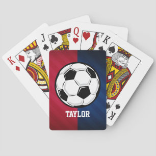 Baraja De Cartas Balón de fútbol; rojo, blanco y azul