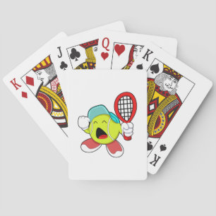 Baraja De Cartas Balón de tenis con raqueta de tenis