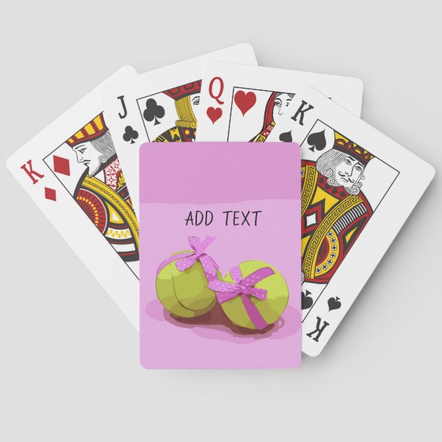 Baraja De Cartas Balón de tenis sobre fondo rosa (Reverso)