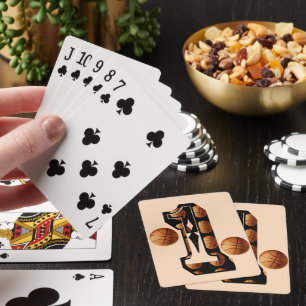 Baraja De Cartas Baloncestistas Número Uno Con Baloncesto