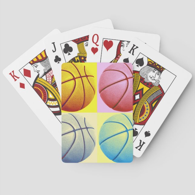 Baraja De Cartas Baloncesto de arte pop (Reverso)
