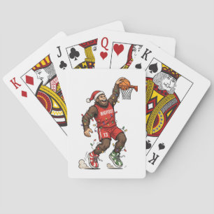 Baraja De Cartas Baloncesto de Bigfoot Sasquatch Navidad 2026 Holid