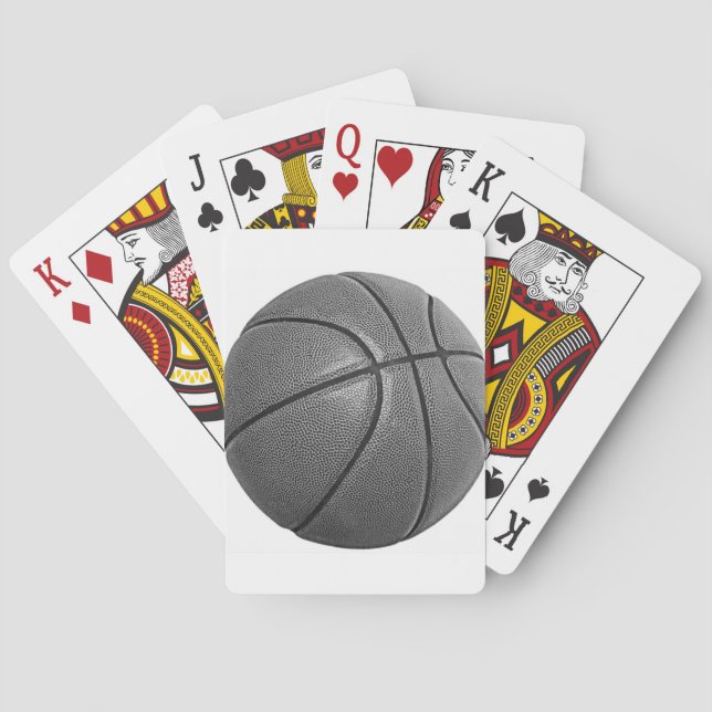 Baraja De Cartas Baloncesto de escala de grises (Reverso)