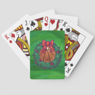 Baraja De Cartas Baloncesto en Wreath Navidades