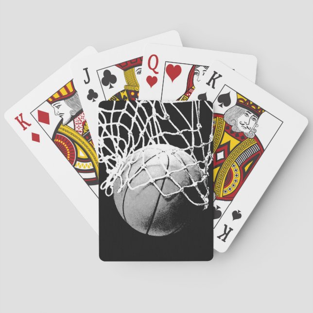 Baraja De Cartas Baloncesto negro y blanco (Reverso)