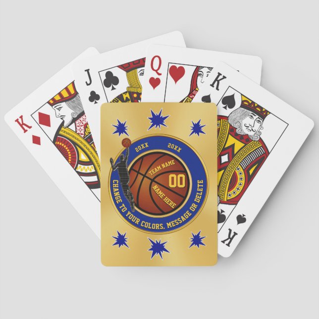 Baraja De Cartas Baloncesto personalizado de los favores de fiesta (Reverso)