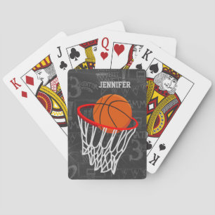 Baraja De Cartas Baloncesto personalizado y aro de la pizarra