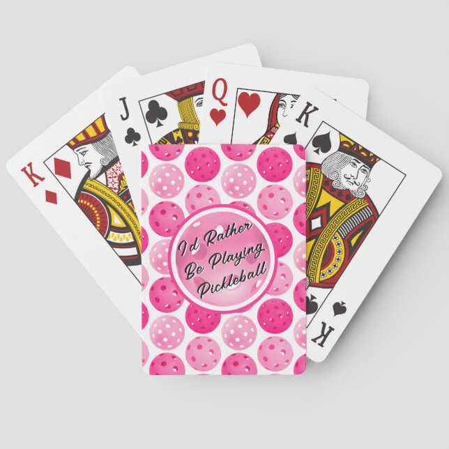 Baraja De Cartas Baloncesto rosa y bolas blancas personalizadas (Reverso)