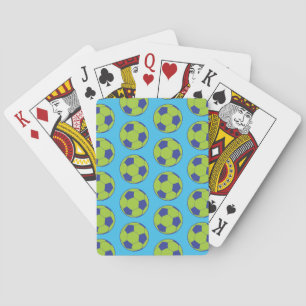 Baraja De Cartas Balones de Fútbol Verde Amantes del Deporte Jugado