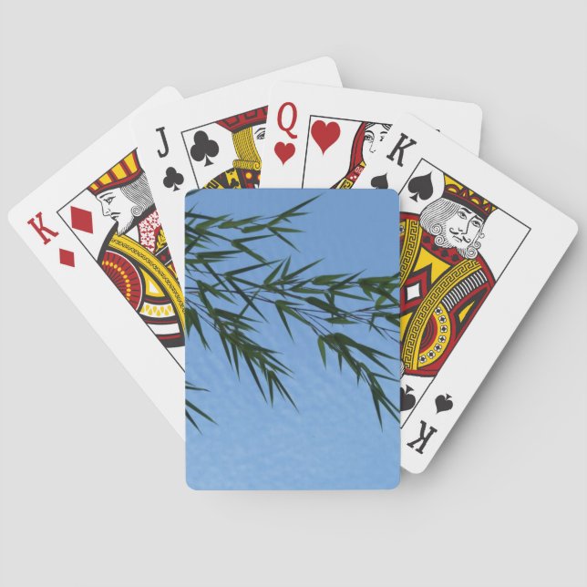 Baraja De Cartas bambú sobre cielo de nubes (Reverso)