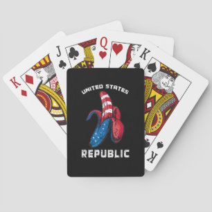 Baraja De Cartas Banana Bandera estadounidense Patriota de Estados 