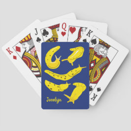 Baraja De Cartas Banana corre con el amarillo y el azul real person