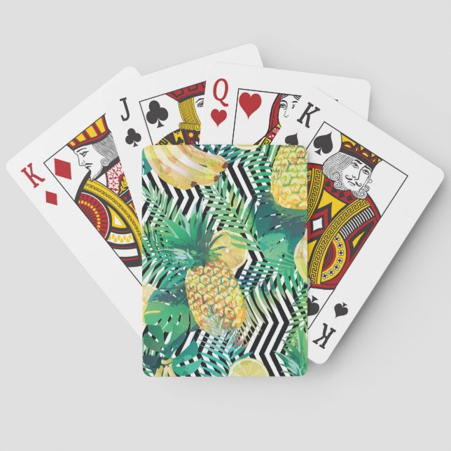 Baraja De Cartas Bananas exóticas Lemones Tropicales Sin Marea (Reverso)