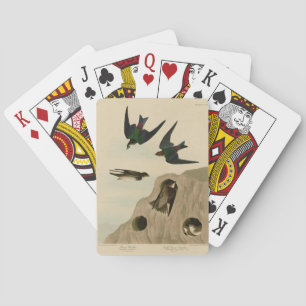 Baraja De Cartas Banca, golondrinas violetas verdes, aves auduónica