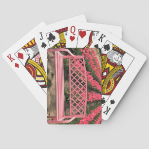 Baraja De Cartas Banco rosa con tulipanes rosados