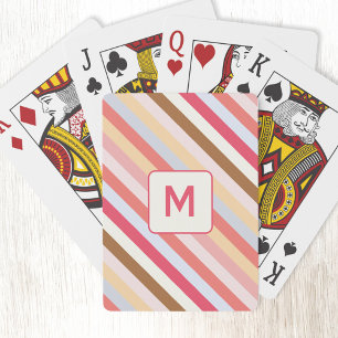 Baraja De Cartas Banda de andén diagonal inicial de monograma moder