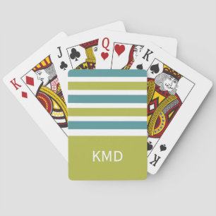 Baraja De Cartas Bandas anchas de juego en monograma personalizado