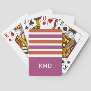 Baraja De Cartas Bandas anchas de juego en monograma personalizado