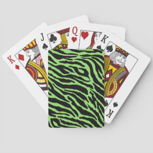 Baraja De Cartas Bandas de impresión de animales verdes y negros