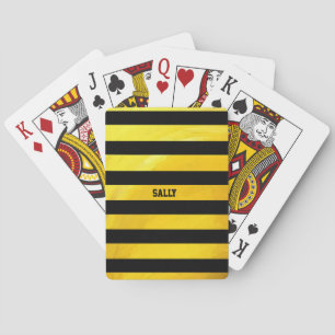 Baraja De Cartas Bandas de oro y negro texturadas