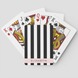 Baraja De Cartas Bandas en blanco y negro, rayas, líneas, nombre