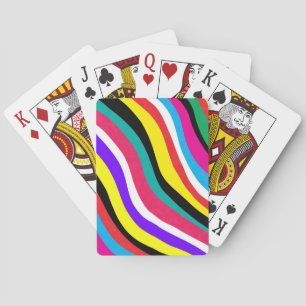 Baraja De Cartas Bandas onduladas Psicodélicas Multicolor