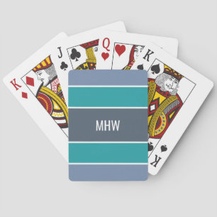 Baraja De Cartas Bandas Patrón personalizado monograma tarjetas de