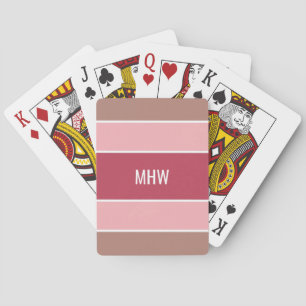 Baraja De Cartas Bandas Patrón personalizado monograma tarjetas de