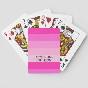 Baraja De Cartas Bandas rosas Monograma moderno y femenino