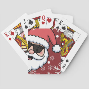 Baraja De Cartas Bandeja de servir Santa Retro Cool Navidad