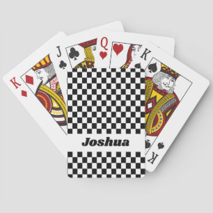 Baraja De Cartas Bandera a cuadros en blanco y negro